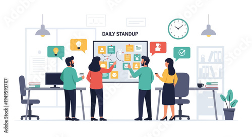 Team Collaboration in Modern Office Setting.