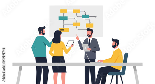 Business Team Discussing Project Plan Together.