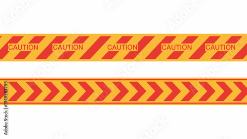 A visual representation of caution tape featuring repeating caution warnings and bold diagonal stripes against a white background high quality professional detailed modern elegant stylish clean