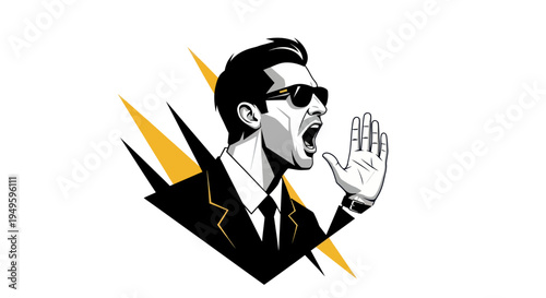 Man shouting vector illustration