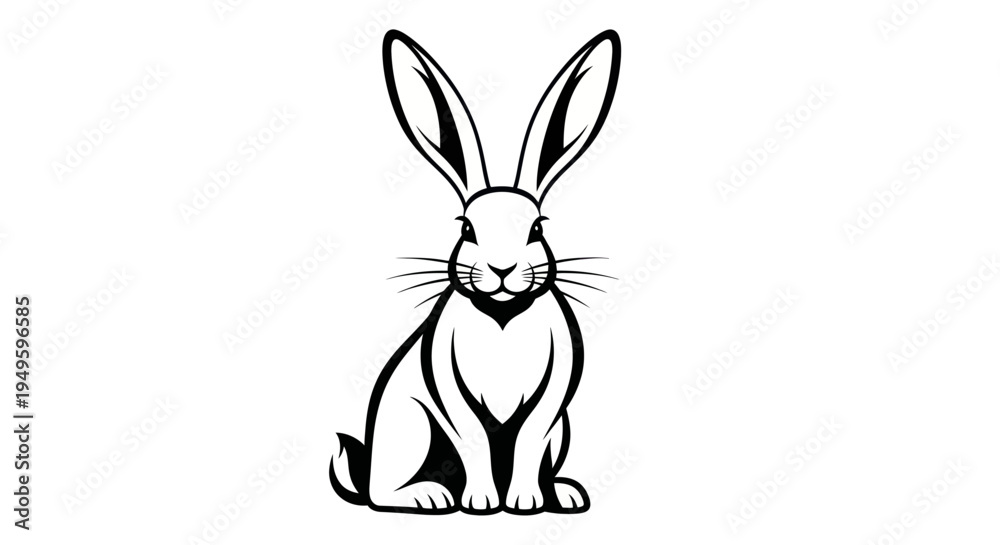 Obraz premium Rabbit illustration on white background