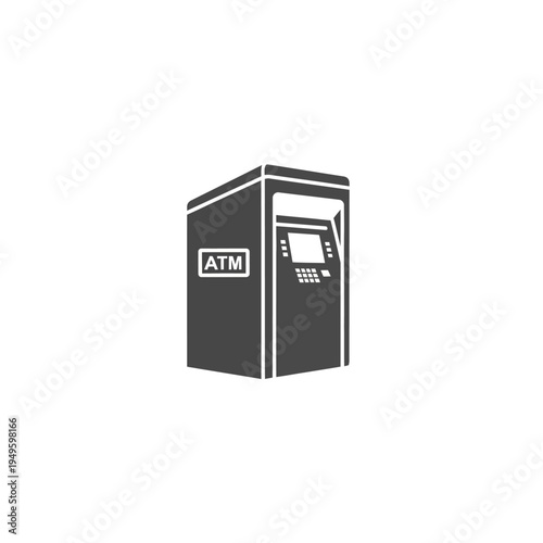 ATM machine icon automated teller machine for financial transactions and cash withdrawals