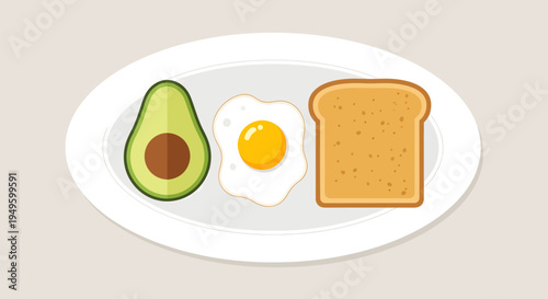 A plate of avocado, egg and toast.