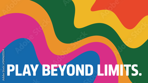 An abstract background features flowing vibrant waves of color including pink orange green yellow and blue with text at the bottom high quality professional detailed modern