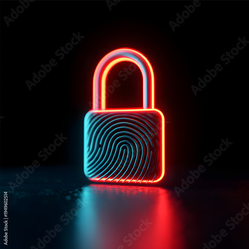 Neon Lock with Fingerprint Scan.