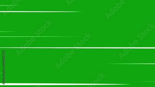 comic radial speed lines anime fast burst motion fx. glowing trails light streaks overlay. horizontal diagonal manga action. 4k loop animation on green background.