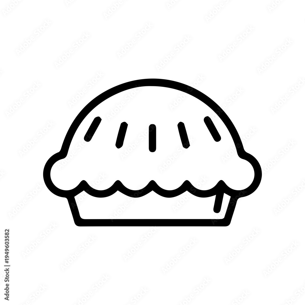 Fototapeta premium Dessert Pie Icon Outline