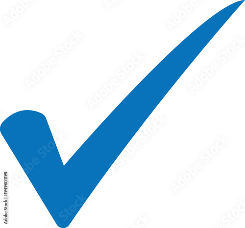 A large blue checkmark symbol for approval and confirmation