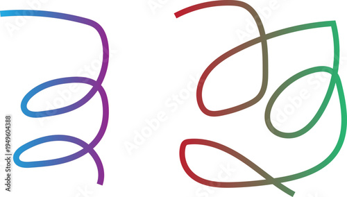 The line transitions through a gradient of colorspurple, blue, and green