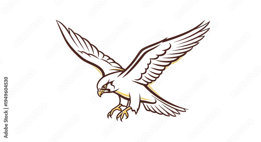 Obraz premium Soaring bird vector illustration
