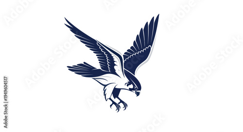 Photos Soaring bird silhouette on white background