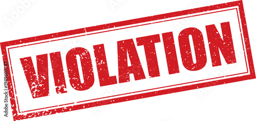 Red Violation Rubber Stamp Word Text Written in Grunge Vector in Double Sharp Border, Vintage, Transparent Background, Svg, Png