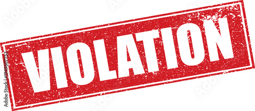 Red Violation Rubber Stamp Word Text Written in Reverse Grunge Vector in Sharp Border, Vintage, Transparent Background, Svg, Png