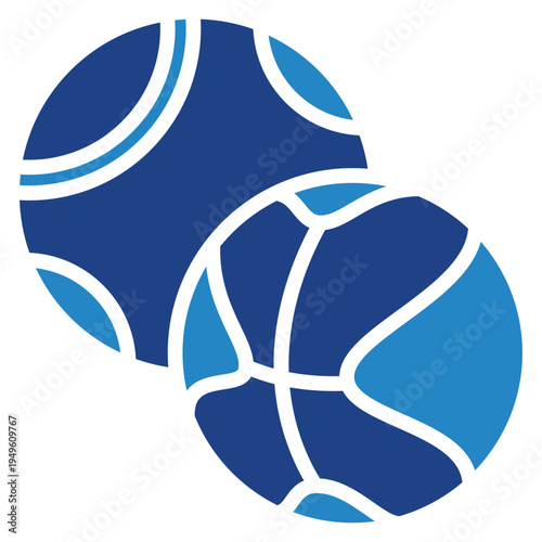 Ball Dual Tone Icon Mini Illustration, Use For Modern Concept, Print, Ui, Ux Kit, Web And App Development. Vector Related To Kindergarten, Preschool, Kids And Baby