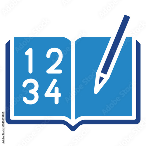 Book Dual Tone Icon Mini Illustration, Use For Modern Concept, Print, Ui, Ux Kit, Web And App Development. Vector Related To Kindergarten, Preschool, Kids And Baby