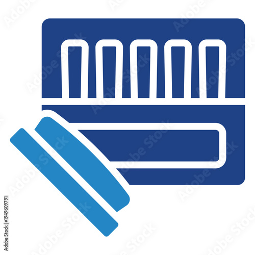 Chalk Dual Tone Icon Mini Illustration, Use For Modern Concept, Print, Ui, Ux Kit, Web And App Development. Vector Related To Kindergarten, Preschool, Kids And Baby