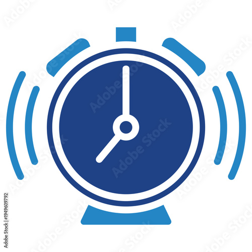 Clock Dual Tone Icon Mini Illustration, Use For Modern Concept, Print, Ui, Ux Kit, Web And App Development. Vector Related To Kindergarten, Preschool, Kids And Baby
