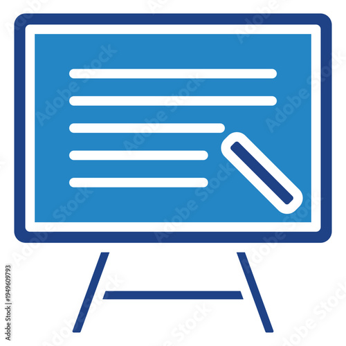 Chalkboard Dual Tone Icon Mini Illustration, Use For Modern Concept, Print, Ui, Ux Kit, Web And App Development. Vector Related To Kindergarten, Preschool, Kids And Baby