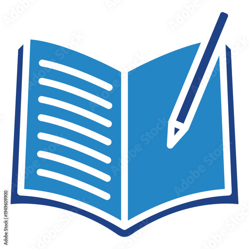 Reading Book Dual Tone Icon Mini Illustration, Use For Modern Concept, Print, Ui, Ux Kit, Web And App Development. Vector Related To Kindergarten, Preschool, Kids And Baby