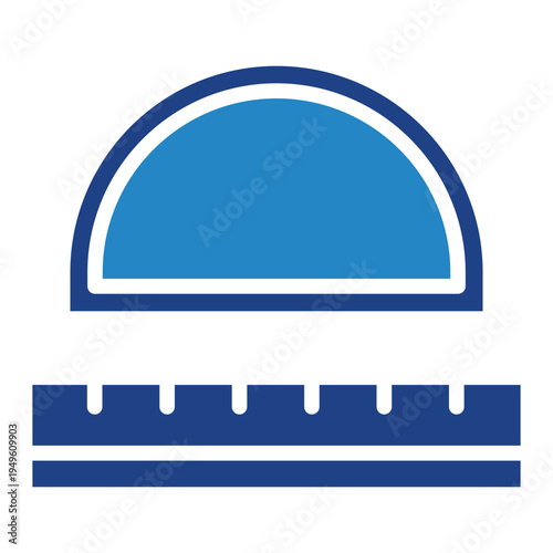 Ruler Dual Tone Icon Mini Illustration, Use For Modern Concept, Print, Ui, Ux Kit, Web And App Development. Vector Related To Kindergarten, Preschool, Kids And Baby