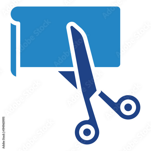 Scissors Dual Tone Icon Mini Illustration, Use For Modern Concept, Print, Ui, Ux Kit, Web And App Development. Vector Related To Kindergarten, Preschool, Kids And Baby