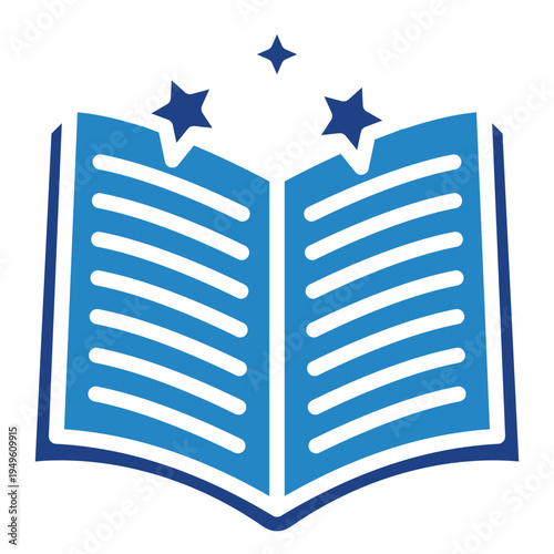 Story Book Dual Tone Icon Mini Illustration, Use For Modern Concept, Print, Ui, Ux Kit, Web And App Development. Vector Related To Kindergarten, Preschool, Kids And Baby