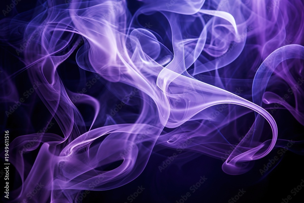 Fototapeta premium Colorful Abstract Smoke Waves on Dark Background – Vibrant Neon Light Art