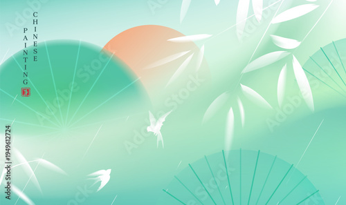 Chinese Painting Landscape Traditional Art Background Design