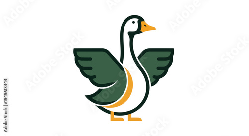 Stylized goose illustration on white