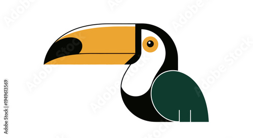 Stylized illustration of a tropical toucan