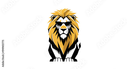 Stylized lion illustration with sunglasses