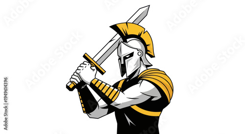 Warrior with sword graphic