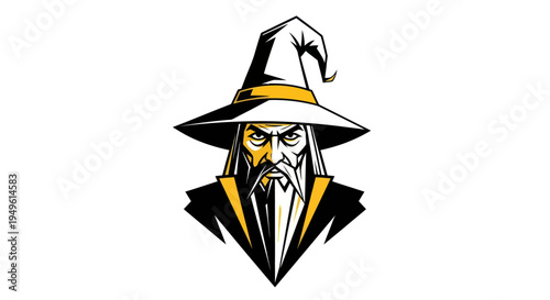 Wise wizard portrait graphic illustration