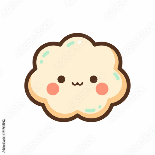 Cute cartoon cloud illustration with blushy cheeks and a smiling face, perfect for weather or weather-related themes