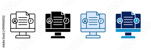 Digital Records Icon Set Multiple Style Collection