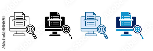 Document Scan Icon Set Multiple Style Collection