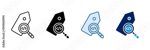 Metadata Tag Icon Set Multiple Style Collection