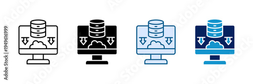 Record Backup Icon Set Multiple Style Collection