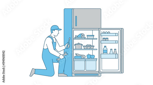 Person Organizing Refrigerator with Food Items in Kitchen
