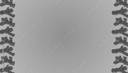 Doodle Ginger Pattern. Ginger Root background pattern. Hand Drawn Botanical Rhizome Illustration. Vintage Monochrome Spice Doodle. Repeating Culinary Ingredient Background. 