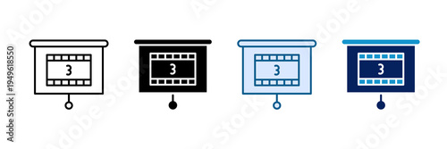 Video Intro Icon Set Multiple Style Collection