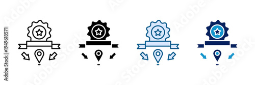Market Position Icon Set Multiple Style Collection