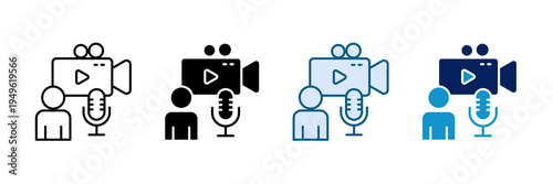 Content Creator Icon Set Multiple Style Collection