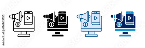 Digital Marketing Icon Set Multiple Style Collection