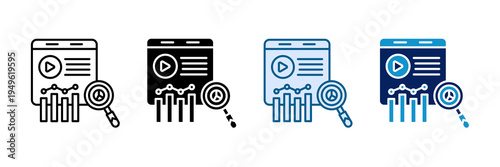 Channel Analytics Icon Set Multiple Style Collection