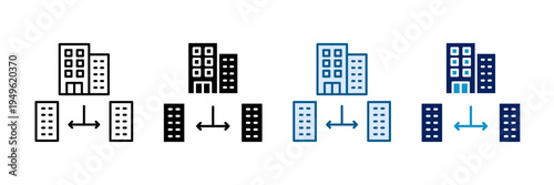 Branch Network Icon Set Multiple Style Collection