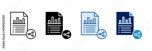 Branch Report Icon Set Multiple Style Collection