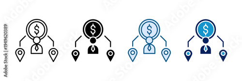 Sales Network Icon Set Multiple Style Collection