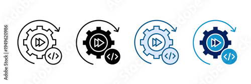 System Update Icon Set Multiple Style Collection