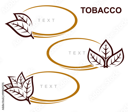 Tobacco leaf label and icon set. Collection icons tobacco. Vector